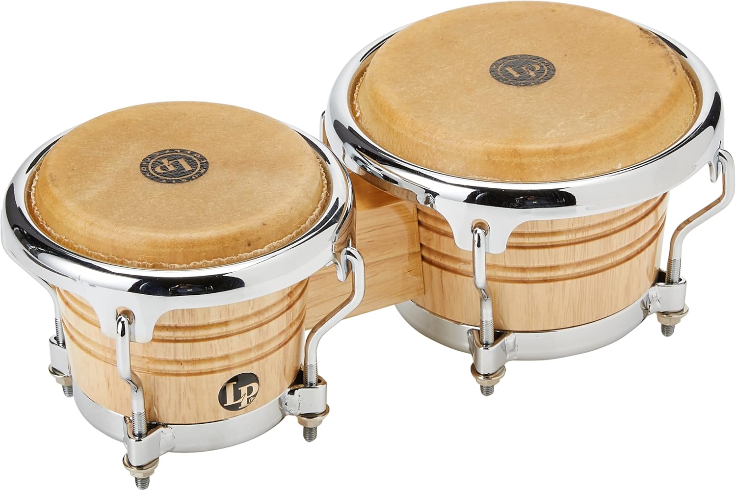 LPM199-AW Mini Tunable Natural Wood Bongos for Music Lovers