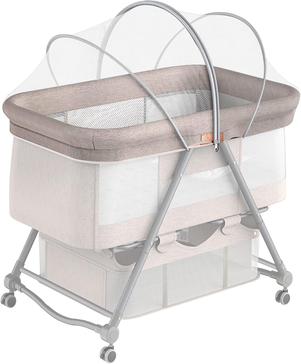 DUOMI Bassinet Cover with Two-Way Zipper - Pet-Proof & Portable