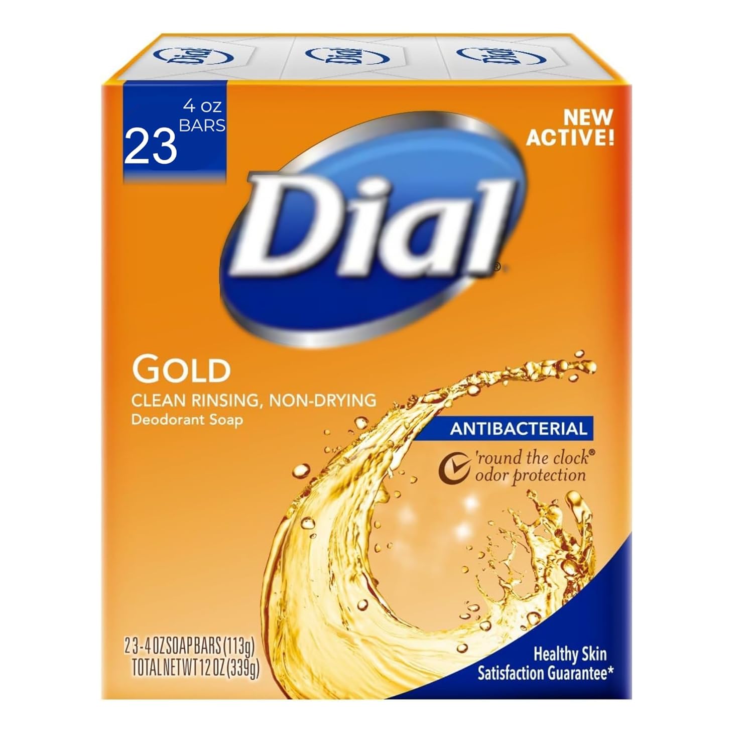 Classic Gold Bar Dial Soap 4 Oz - 23 Bars for Refreshing Clean