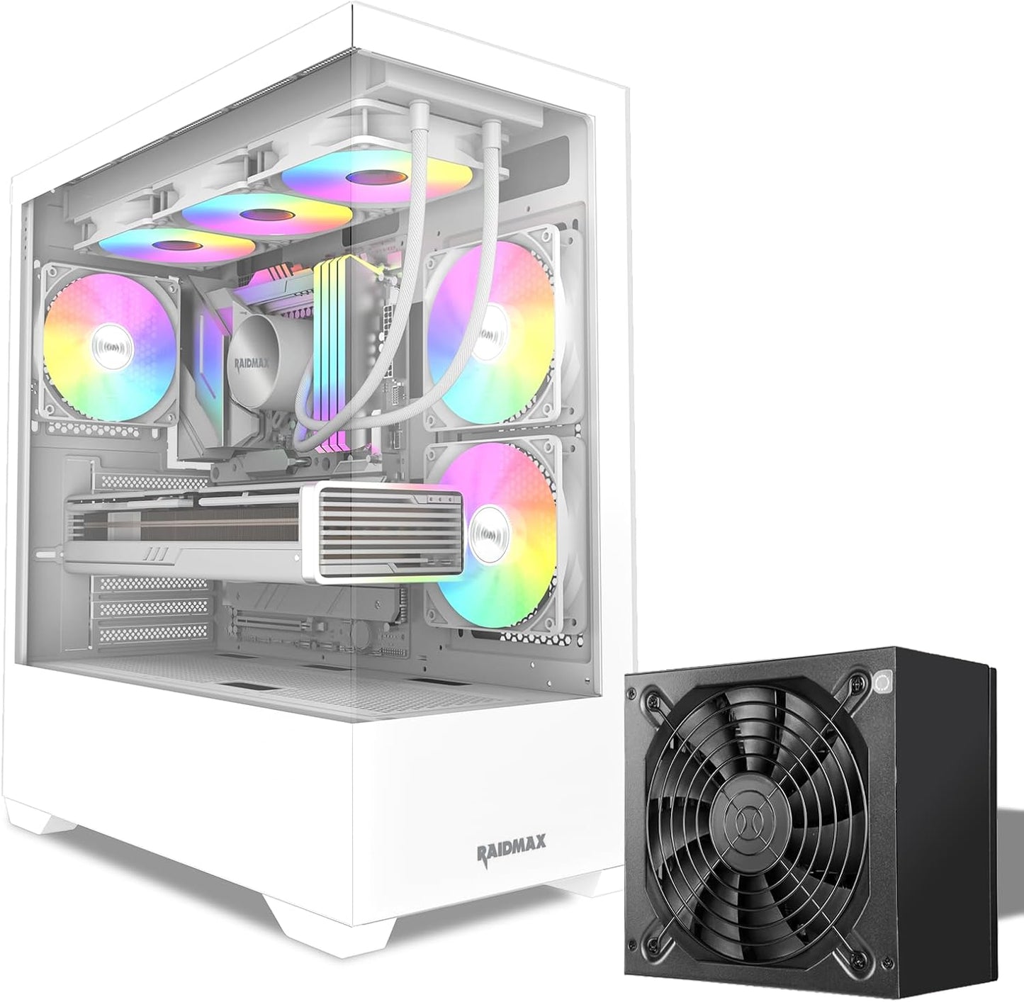 Raidmax i801 Tempered Glass Case with Panoramic Design and RGB Fans