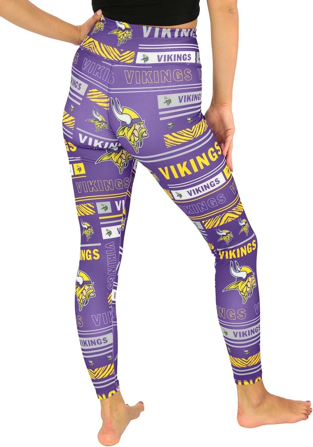 Zubaz NFL Women's Full Length High Waist Leggings with Pockets