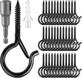 Q Hangers 100 Pack Screw-in Hooks for Outdoor String Lights - Secure