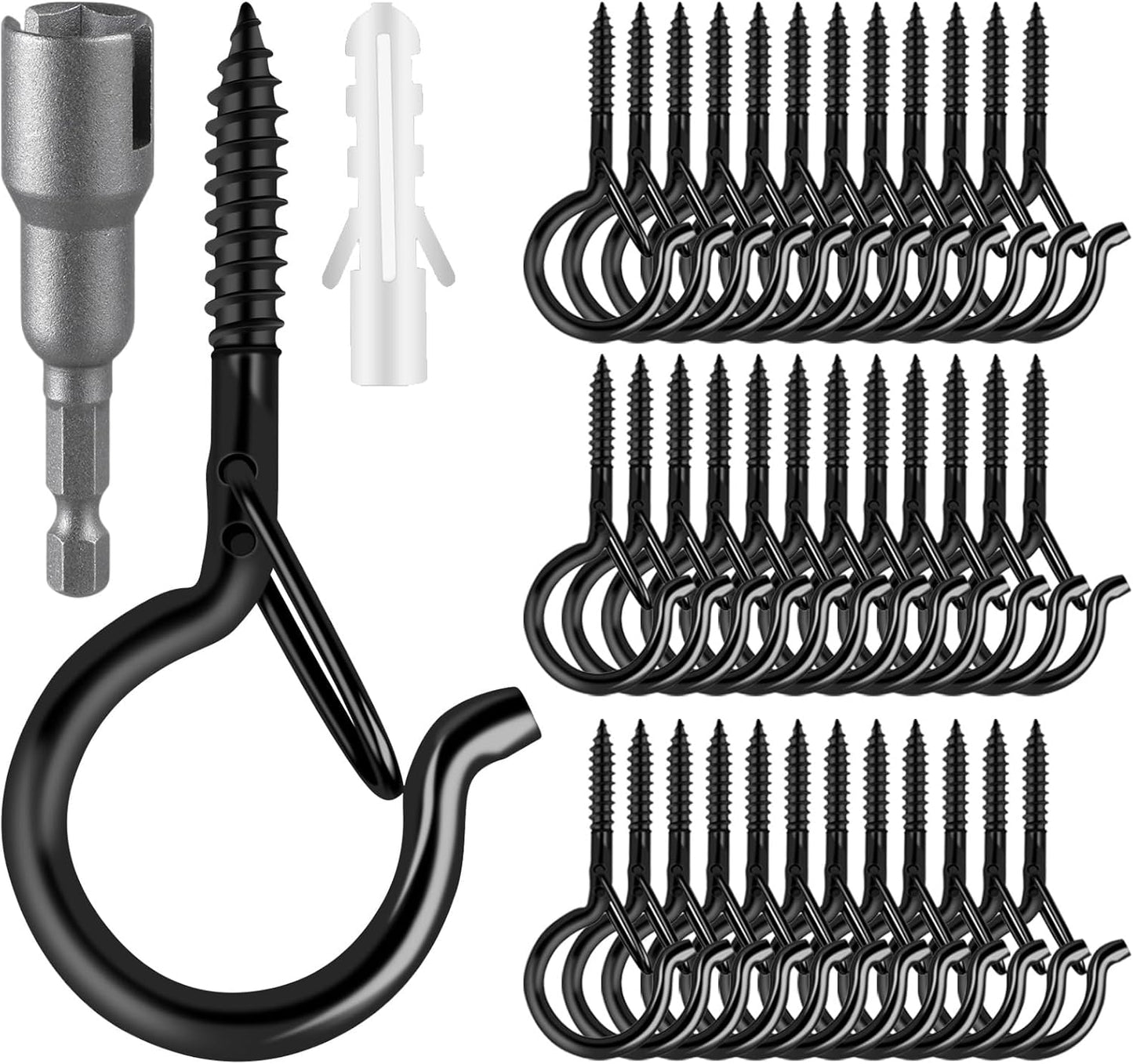 Q Hangers Screw-in Hooks for Outdoor String Lights and More