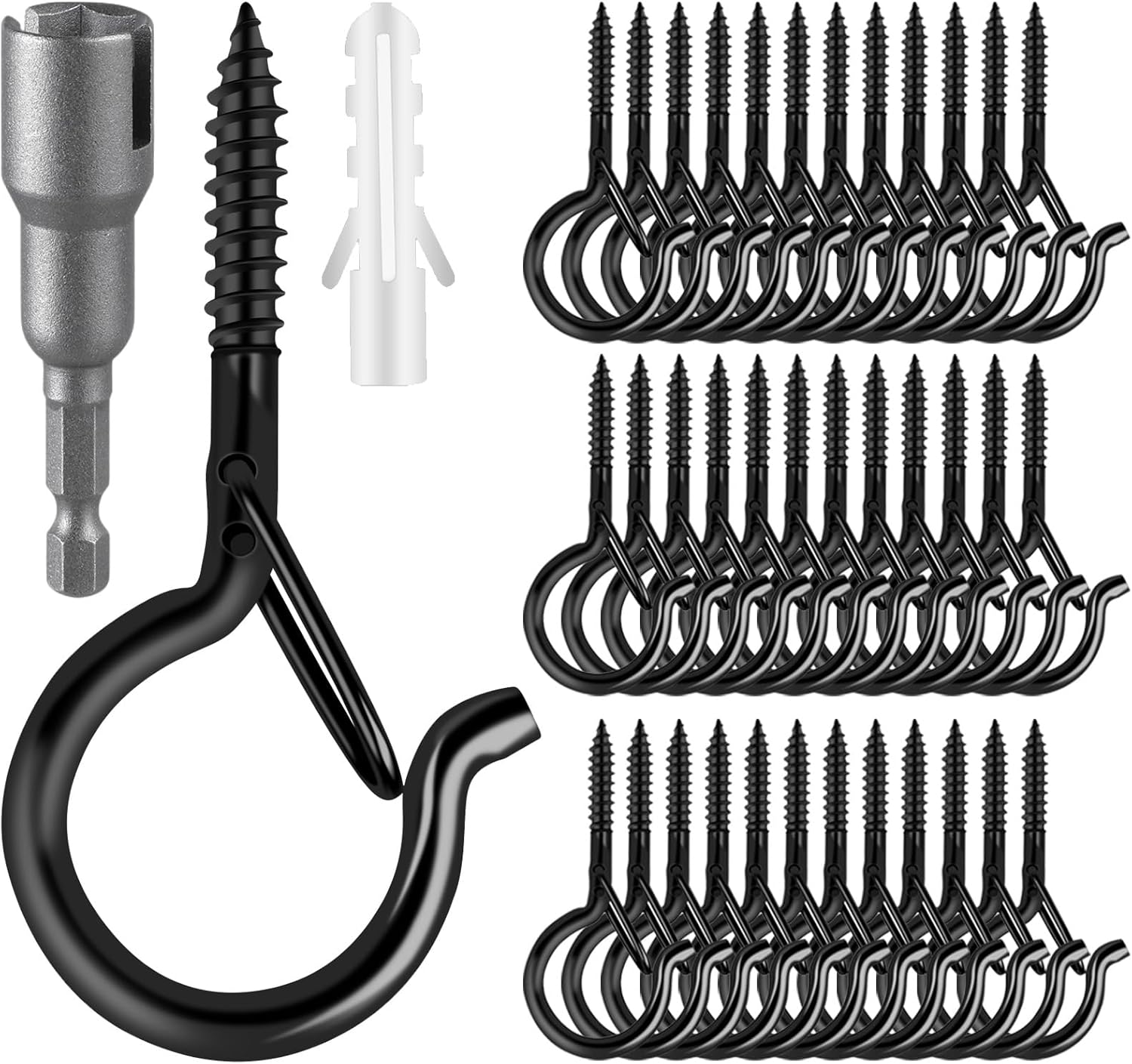 Q Hangers Screw-in Hooks for Outdoor String Lights and More