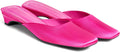 Coutgo Women's Mules Low Kitten Heel Closed Square Toe - Dressy