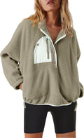 Nirovien Womens Fleece Pullover Sherpa Jacket - Warm, Soft Layer