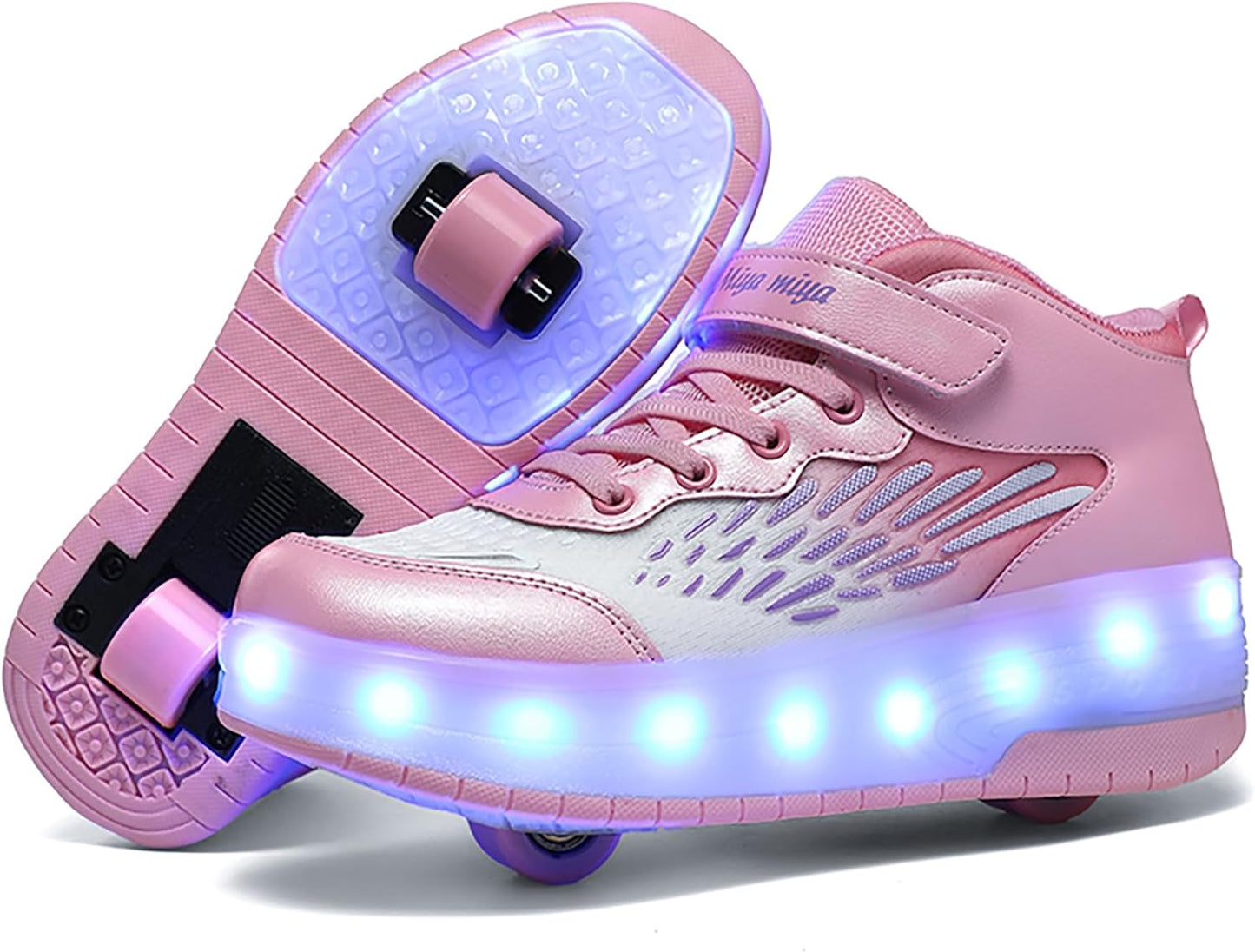 Wooowyet LED Roller Skate Shoes for Kids with Light Up Wheels