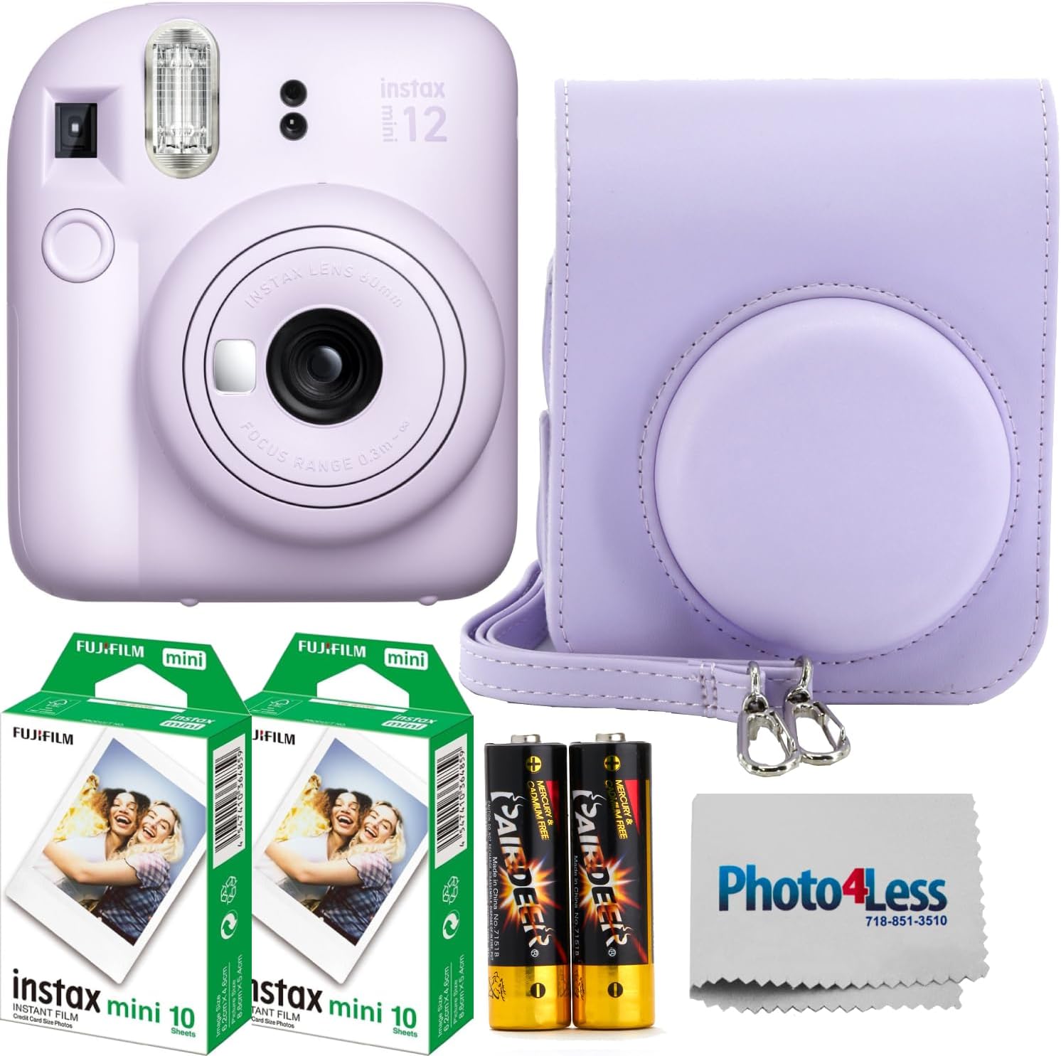 Fujifilm Instax Mini Lilac Bundle: Instant Camera + Film Pack