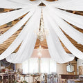 8 Panels White Ceiling Drapes for Wedding 5ft x 20ft - Soft Chiffon