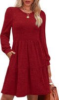 OFEEFAN Womens Long Sleeve Fall Dress with Pockets - Cozy Layering