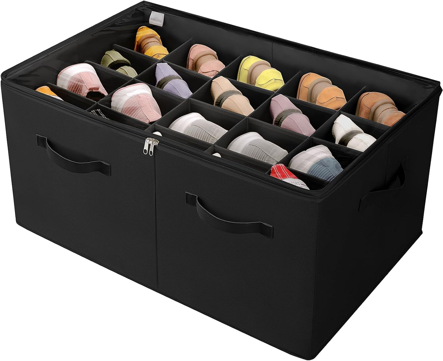 Extra Large Shoe Organizer for Closet with Adjustable Dividers