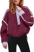 Panadila Womens Half Zip Sherpa Fleece Pullover - Cozy (Style 34T6)