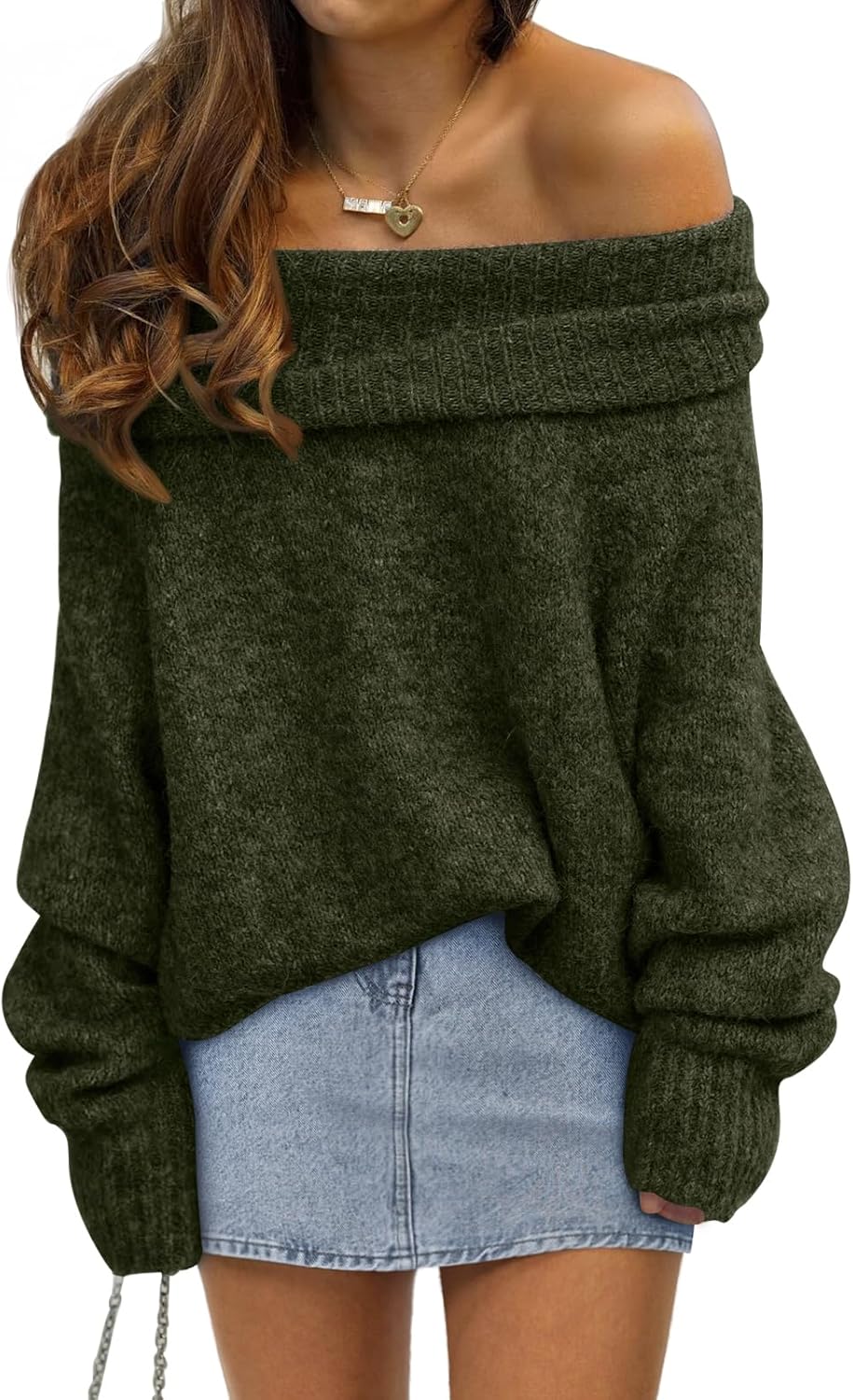 LILLUSORY Womens Off The Shoulder Sweater for Stylish Comfort