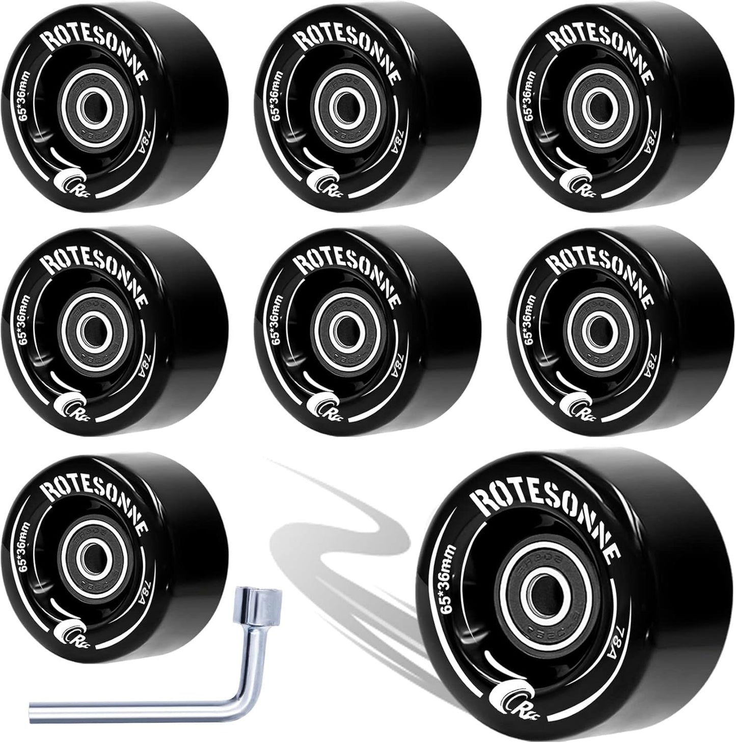78A Quad Roller Skate Wheels with ABEC-9 Bearings for Skating