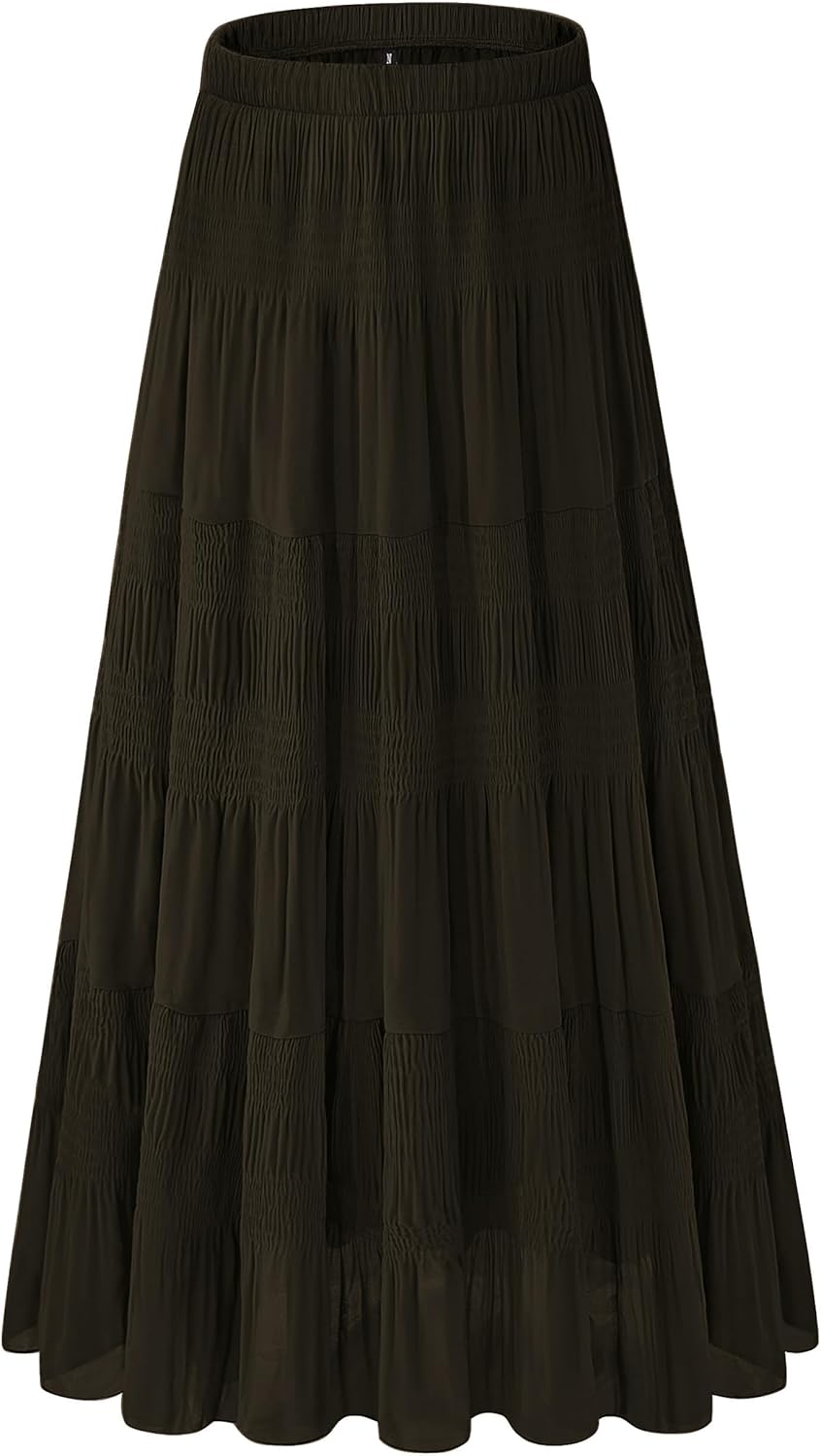 Women's Chiffon White Flowy Maxi Skirts for Boho Fall Style