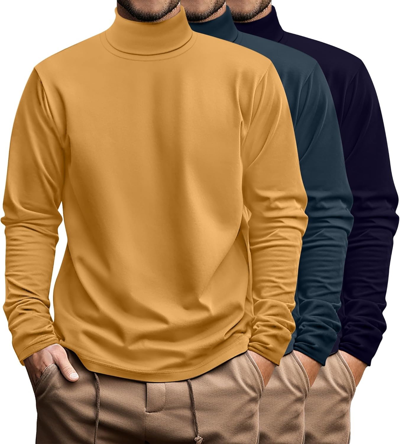 Ficerd Men's Big and Tall Turtleneck Shirts for Comfort and Style