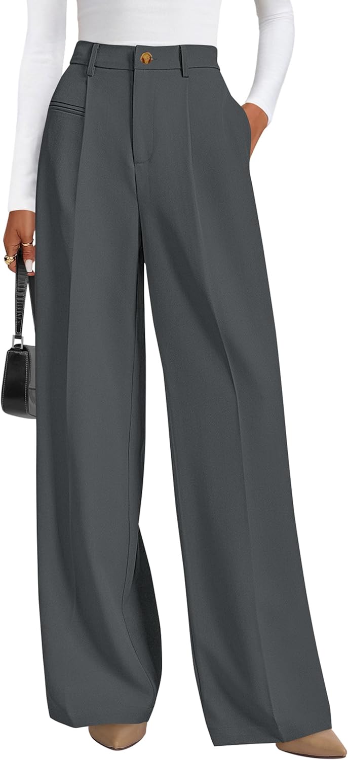 PRETTYGARDEN Womens Wide Leg Dress Pants for Business Casual Wear