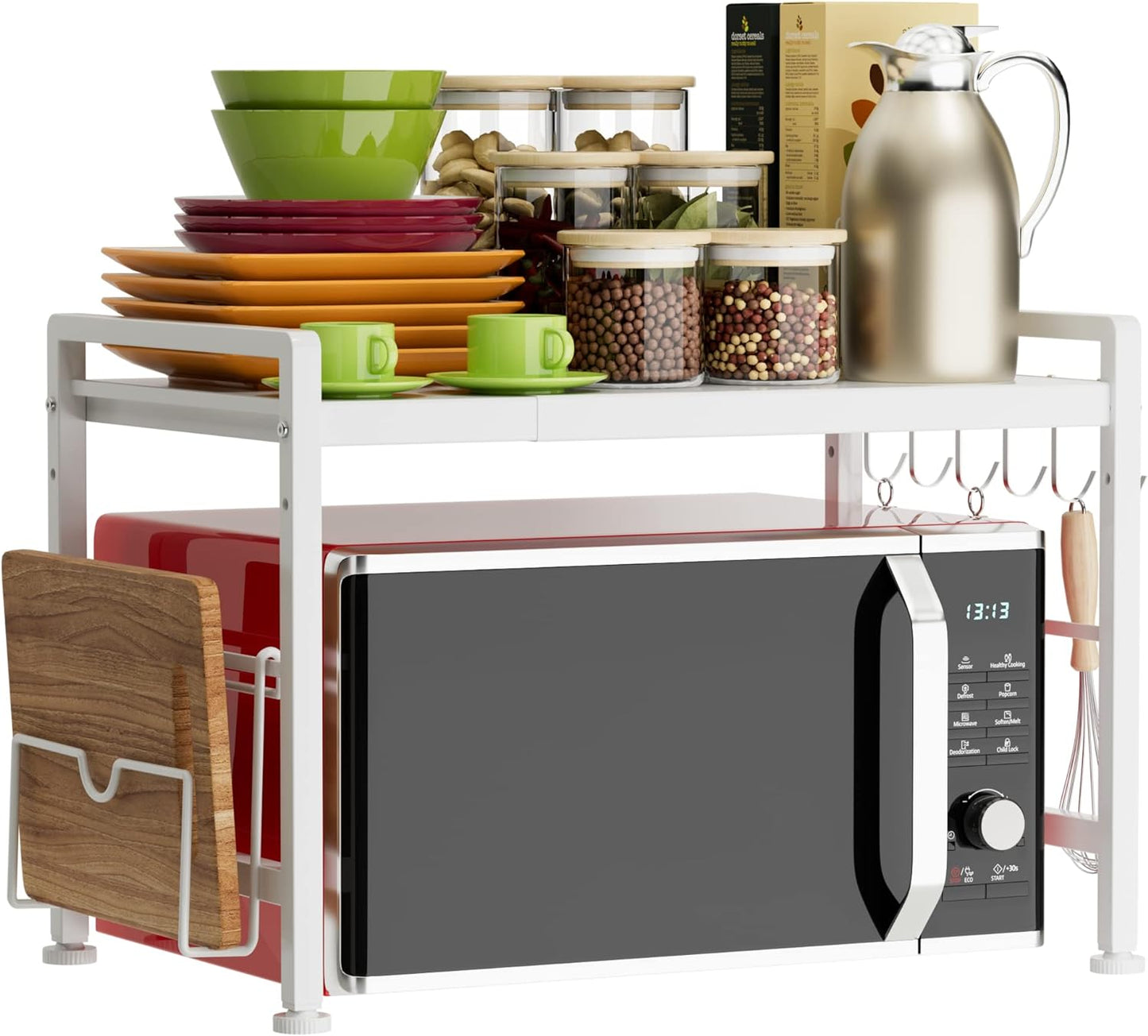 YIUKEA Extendable Microwave Rack: Maximize Kitchen Space