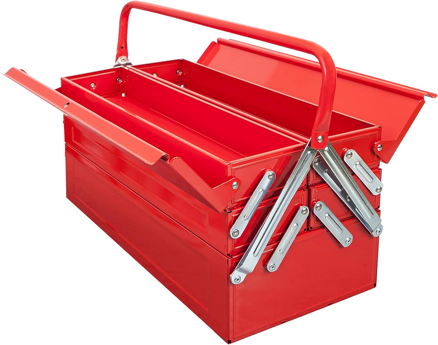Torin 18 Inch Portable Steel Tool Box with 5-Tray Organizer