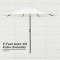 Tempera Patio Market Outdoor Table Umbrella with Auto Tilt and Crank 3