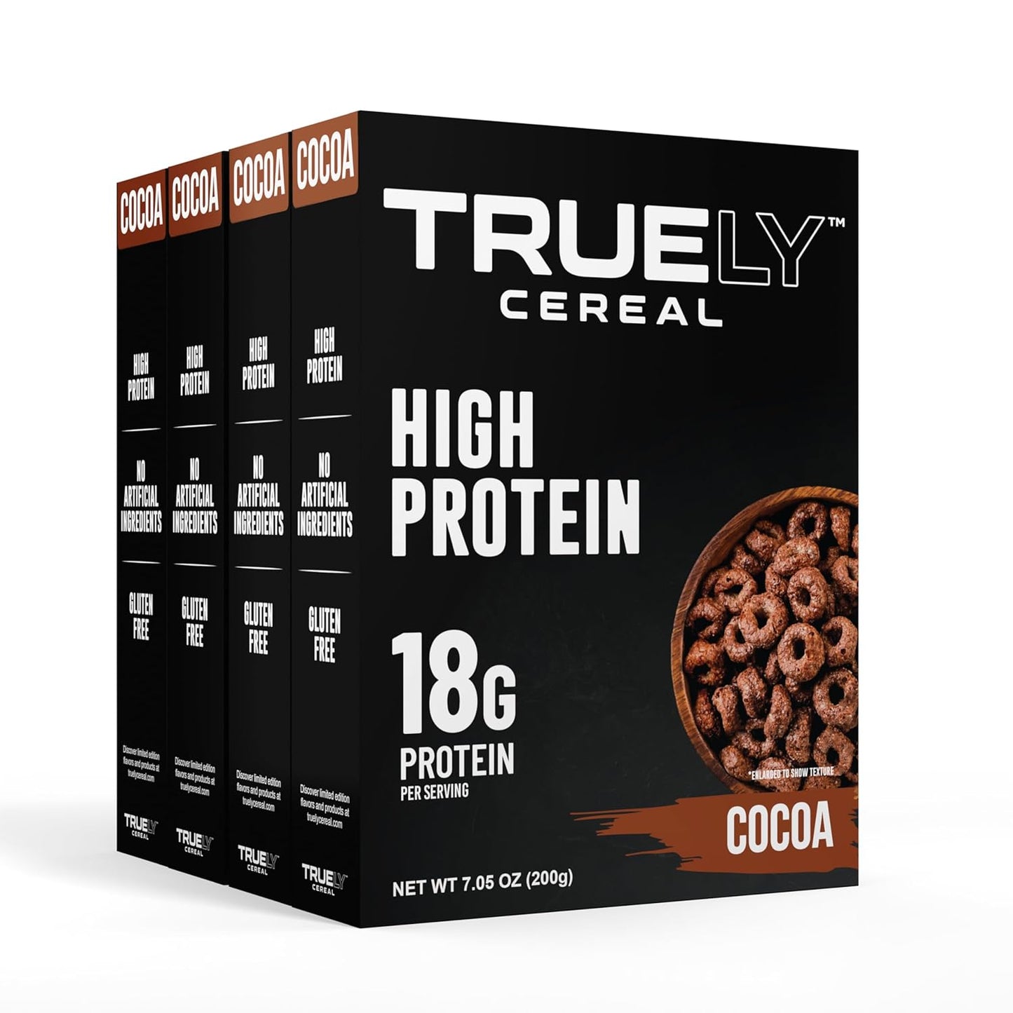 TRUELY Protein Cereal Cocoa Flavor - High Protein, Low Sugar