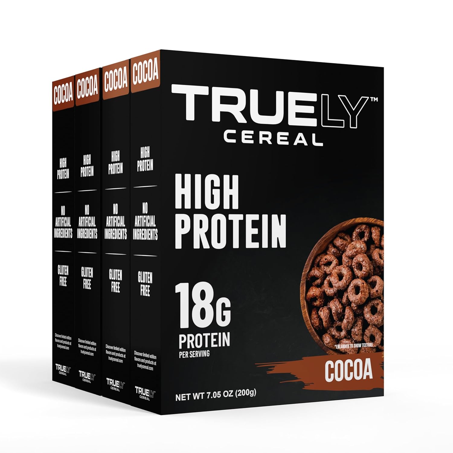 TRUELY Protein Cereal Cocoa Flavor - High Protein, Low Sugar