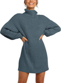 Oversized Sweater Dress Turtleneck Batwing Long Sleeve - Cozy Fit cold