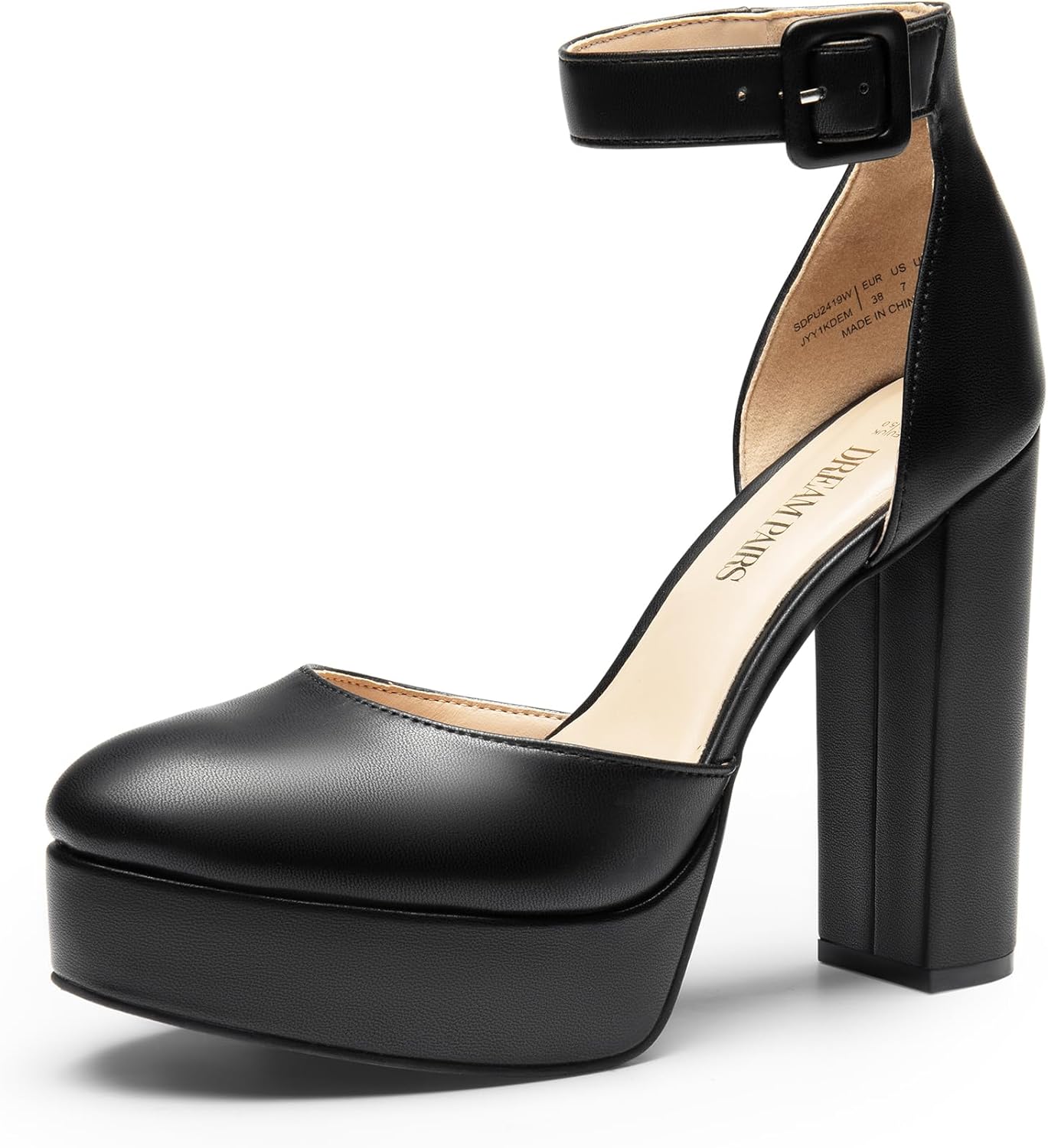 DREAM PAIRS Women's Platform High Chunky Heels for Parties