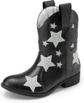 Toddler Girls Glitter Cowgirl Boots Mid Calf - Star Accent Style