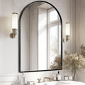 30ft x 48ft Black Arched Mirror - Sleek Arched Wall Mirror for Vanity