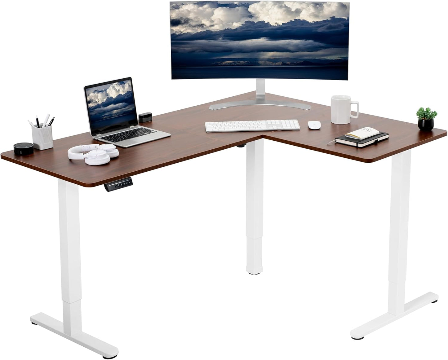 VIVO Electric Corner L-Shaped Standing Desk for Active Work