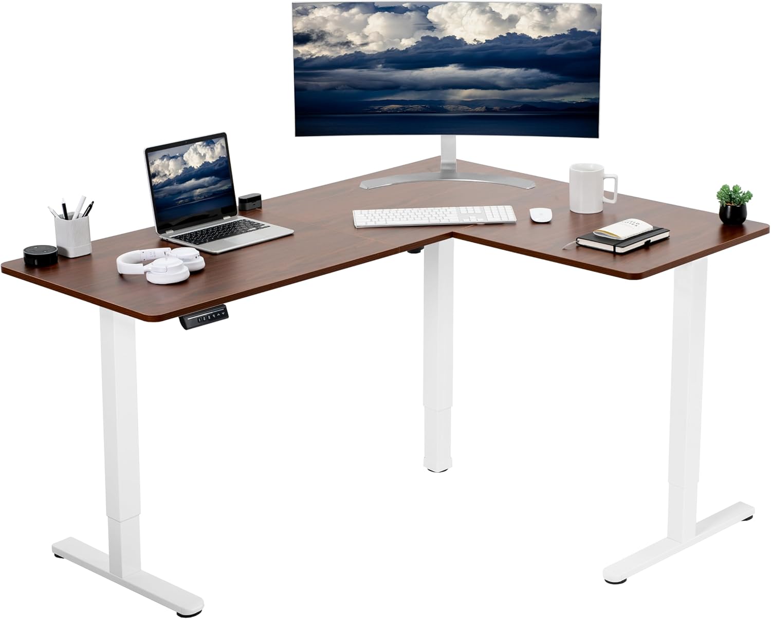 VIVO Electric Corner L-Shaped Standing Desk for Active Work