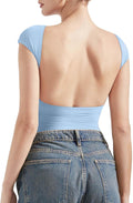 SUUKSESS Women Backless Sexy Open Back Y2K Top - Double Lined Fit