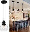 WILON Kitchen Island Pendant Light with Seeded Glass Shade - Classic