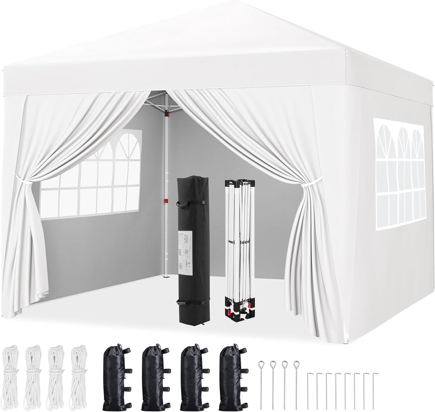 12x12 Pop Up Canopy Tent with Removable Sidewalls for Events