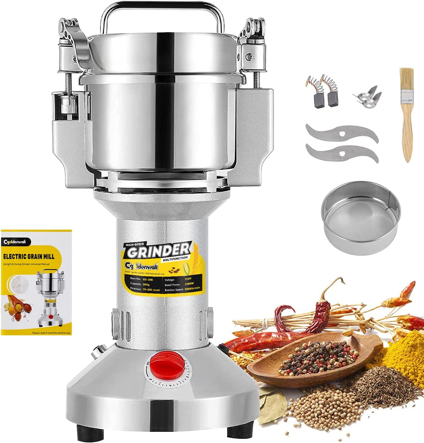 CGOLDENWALL Safety Upgraded Electric Grain Grinder Mill Review