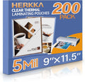 HERKKA 200 Pack Laminating Sheets 5 Mil 9 x 11.5 in - Durable