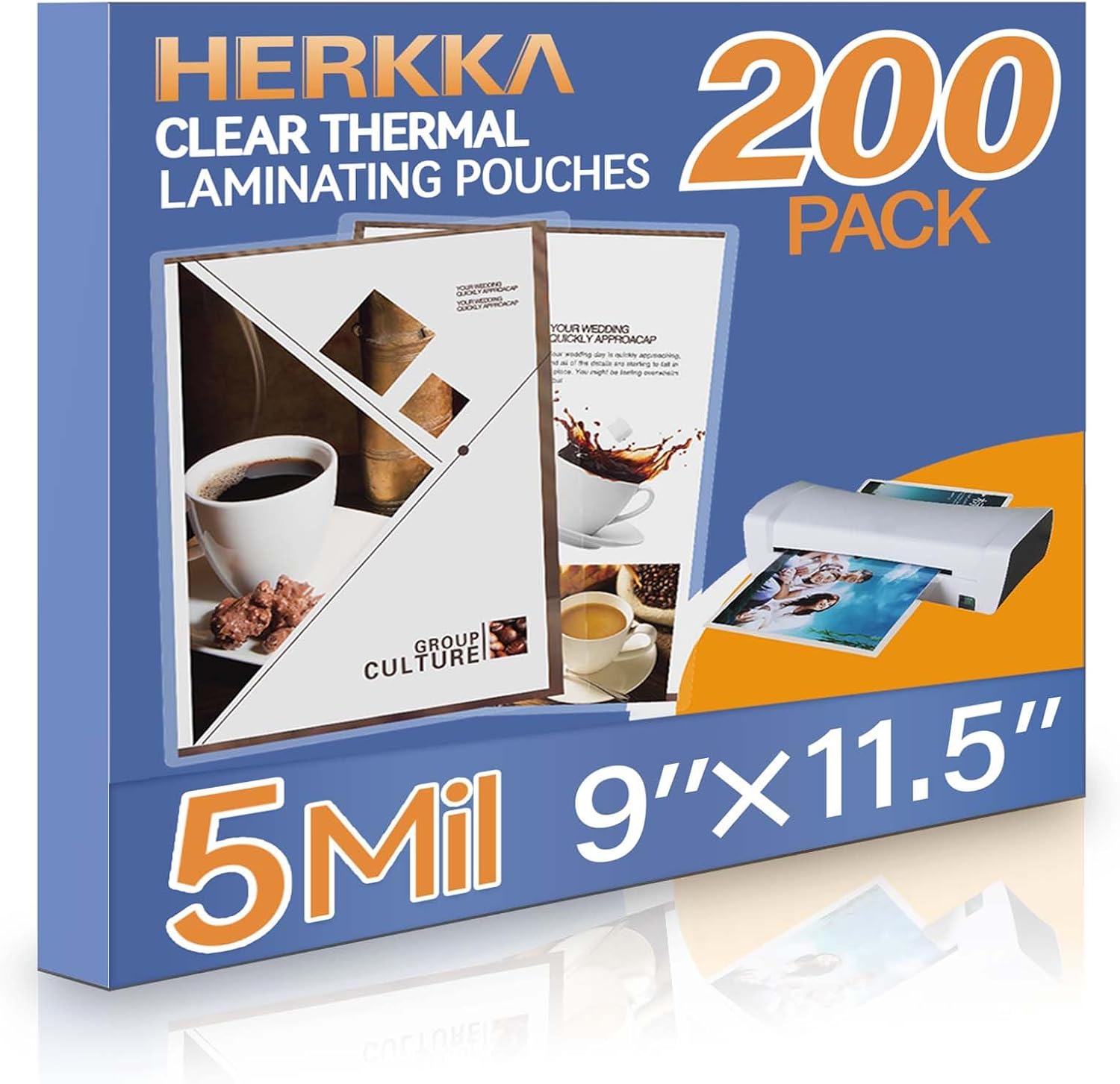 HERKKA 200 Pack Laminating Sheets for Document Protection