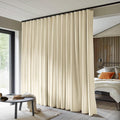 Room Divider Curtains 8.3 ft W x 7 ft H Beige - Total Blackout Privacy