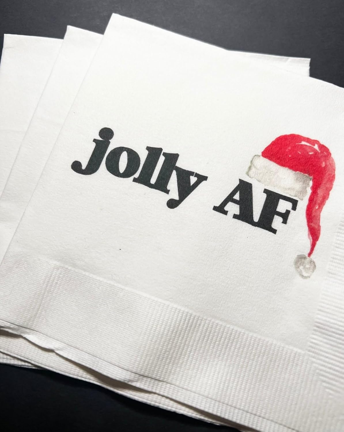 Jolly AF Christmas Cocktail Napkins Set - Stay Merry!
