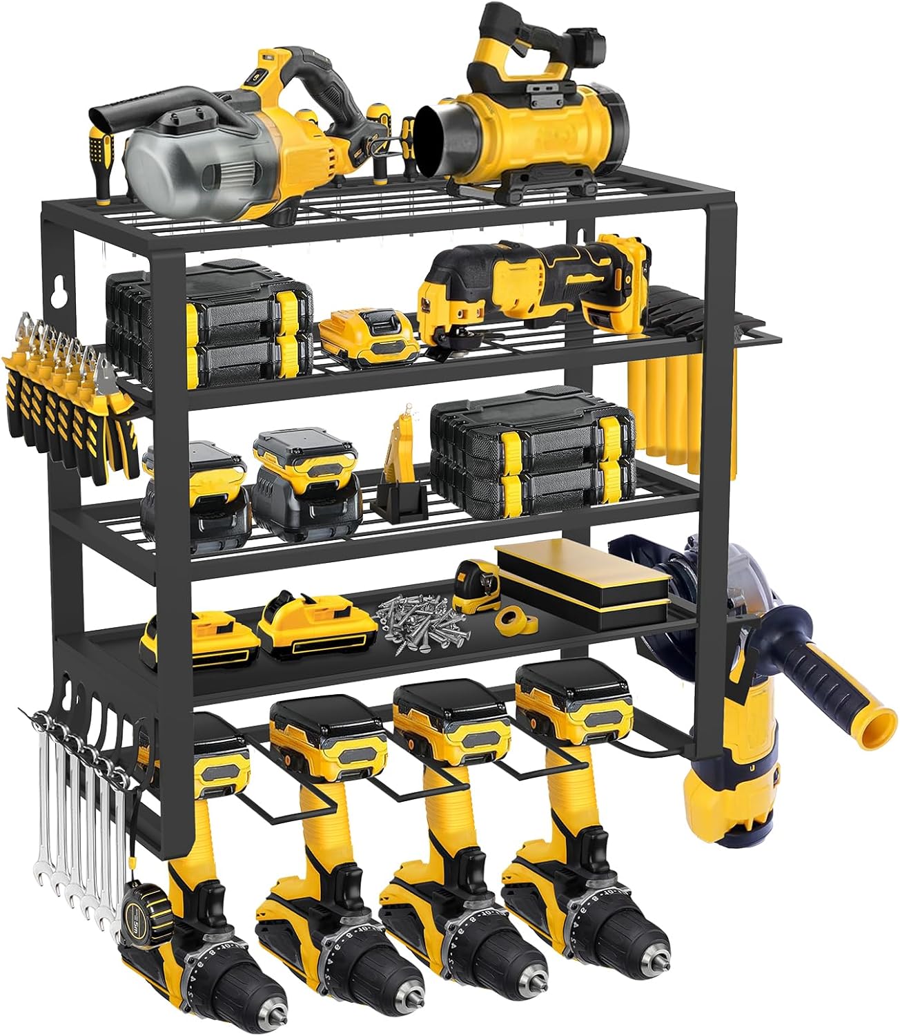 5-Layer Power Tool Organizer Rack: Heavy Duty Garage Storage