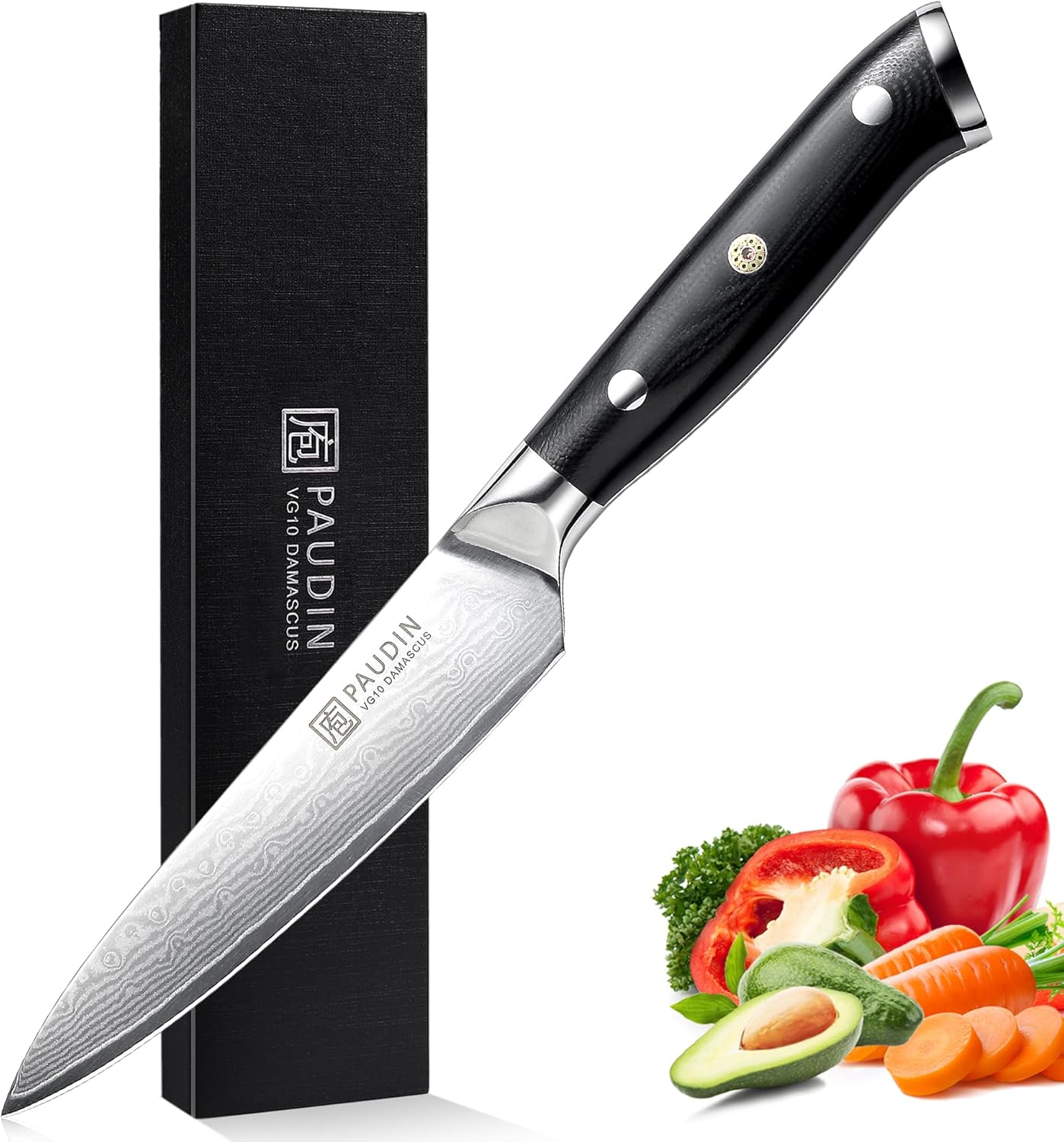 PAUDIN Utility Knife: 67-Layer Damascus Kitchen Knife for All Tasks
