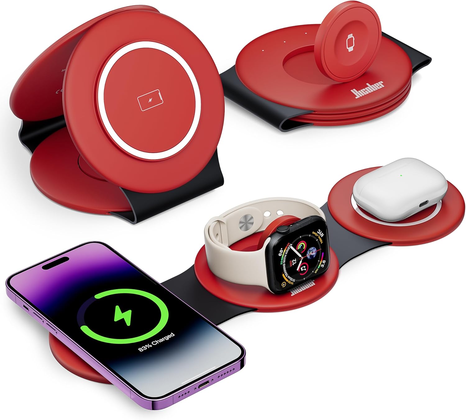 Hicober 3-in-1 Wireless Charger Stand - Fast Charging