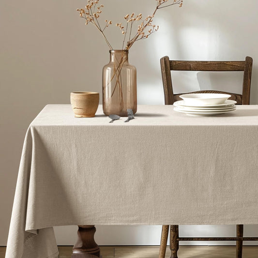 MIULEE Natural Linen Cotton Blend Tablecloth for Elegant Dining