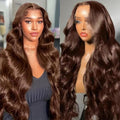 200 Density Chocolate Brown 13x6 HD Body Wave Lace Front Wig - 26in