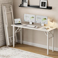 Frylr Small Folding Computer Desk 55.1 in - Compact, No-Assembly