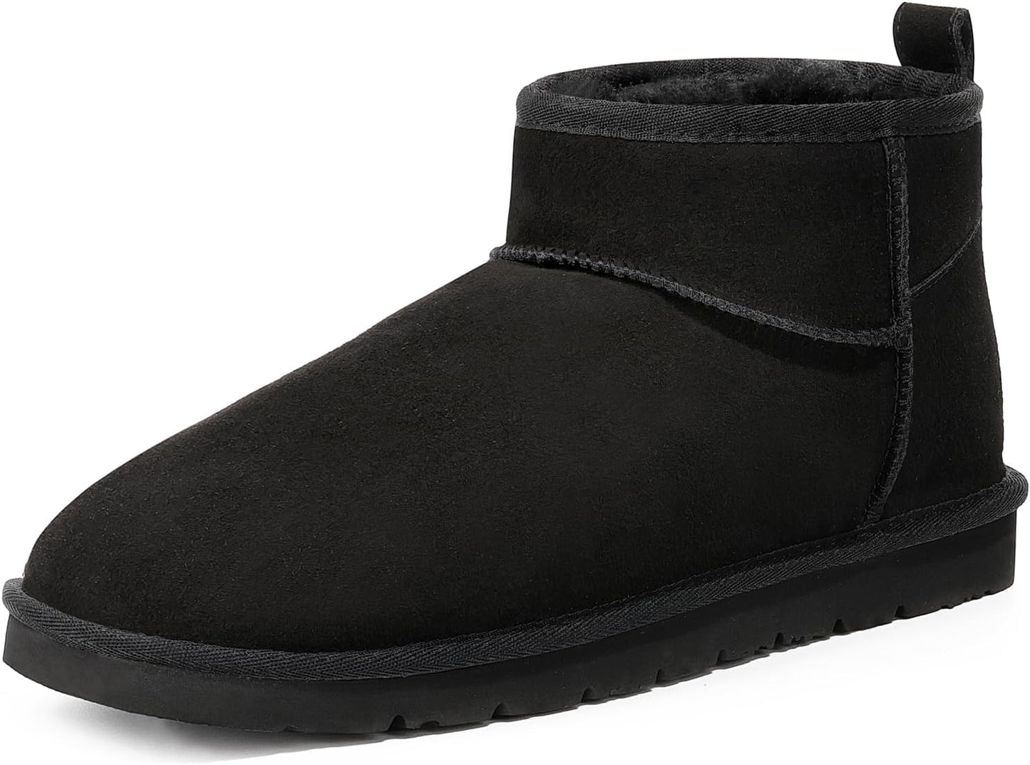 Snow Boots for Men with Genuine Suede and Faux Fur Lining