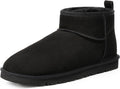 Snow Boots for Men Genuine Suede Ankle Boots - Warm Faux Fur Lining