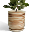 Ceramic Planter 10 Inch Yellow - Mid-Century Modern Large Pot