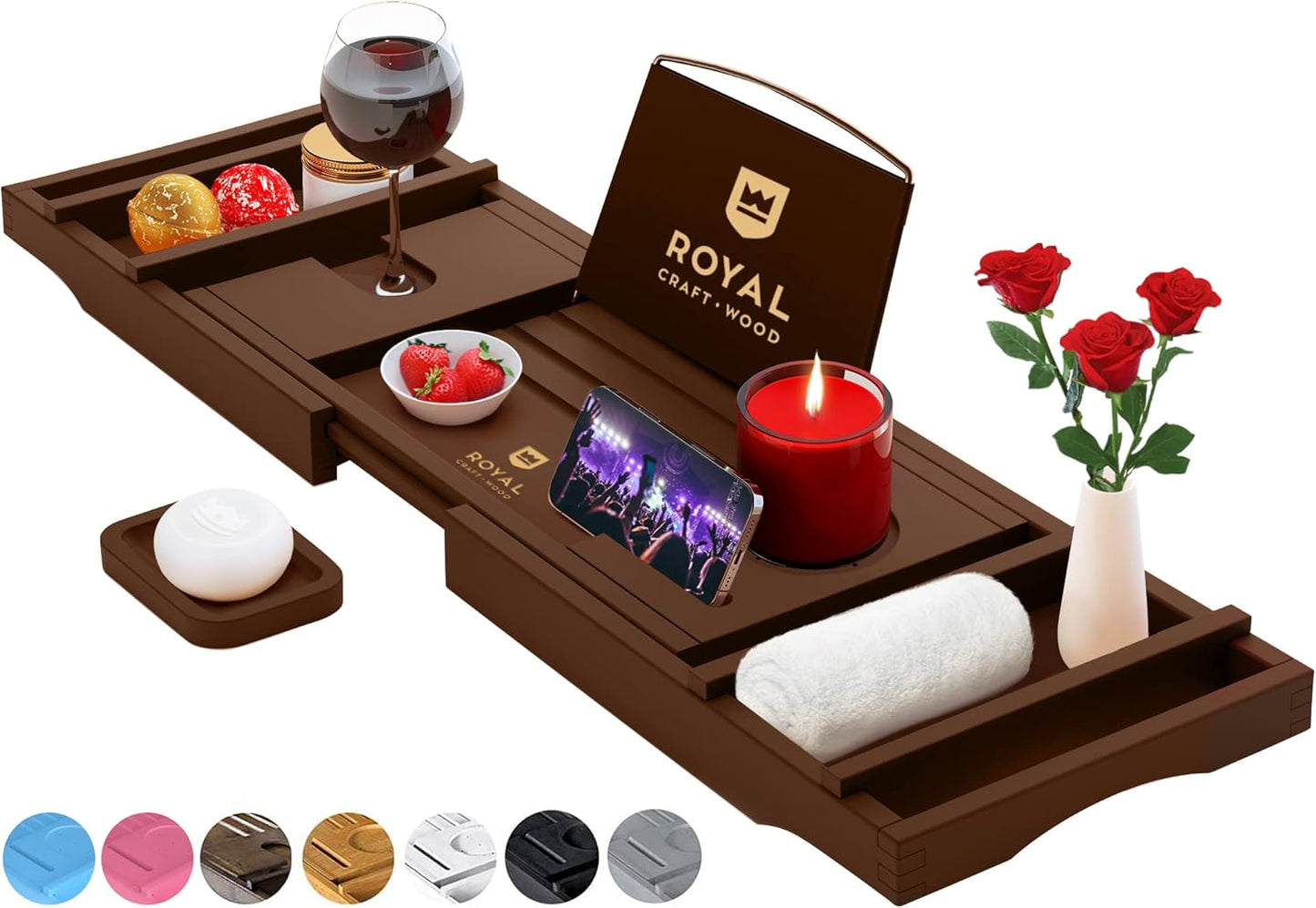 Non-Foldable Bathtub Tray - Luxury Bamboo Bath Tray for Tub